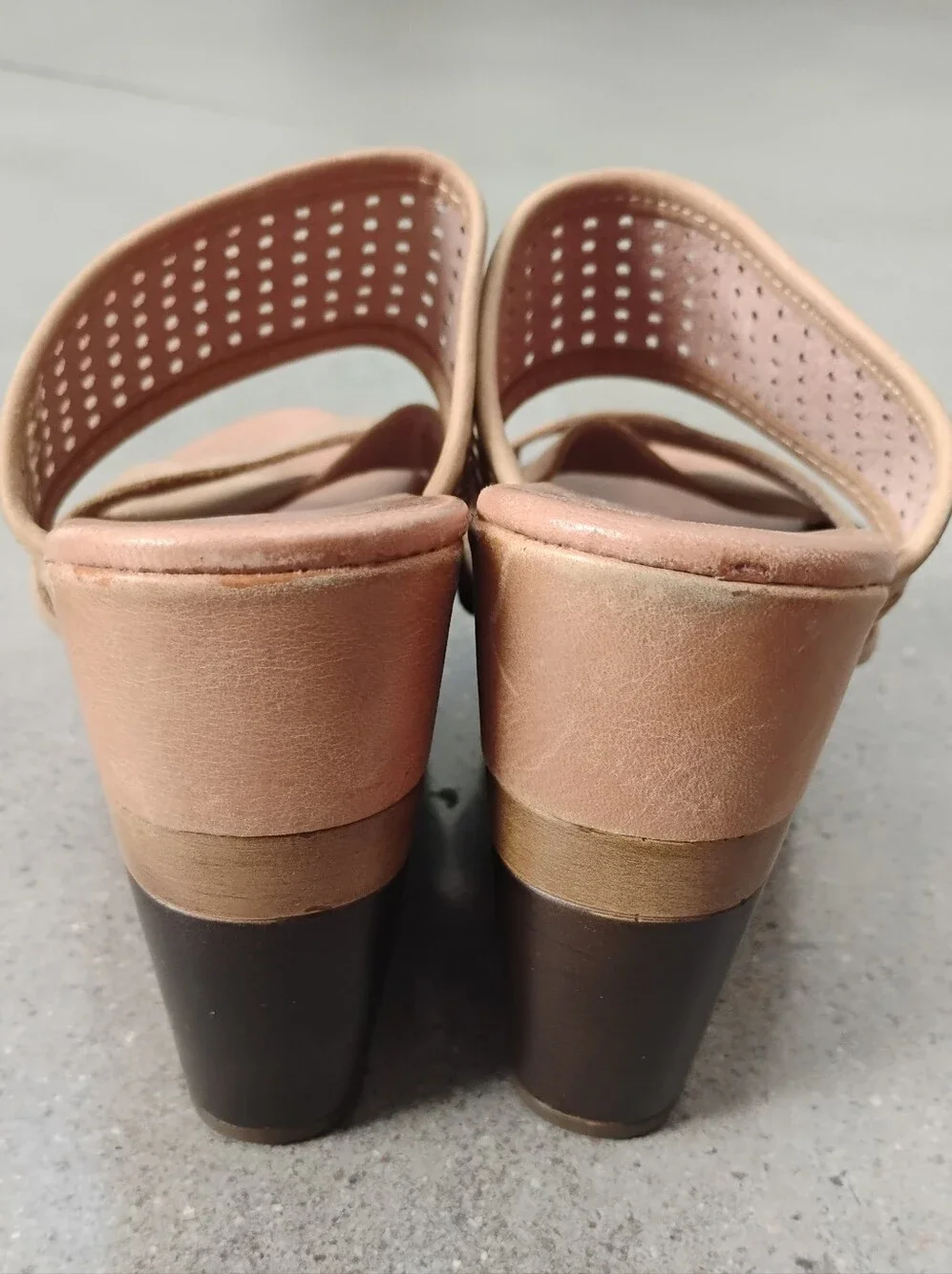 Musse & Cloud Woven Leather Crossover Wedge Sandals - Nude